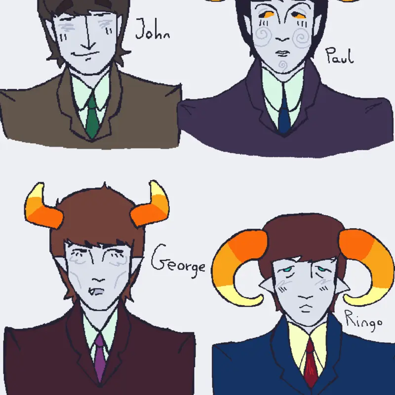 Homestuck Beatles by @fleshcrayon