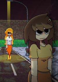 Walking in a cold night /