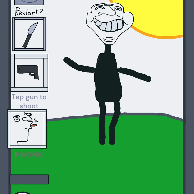 Trollface ragdoll by @SnatchyPoo