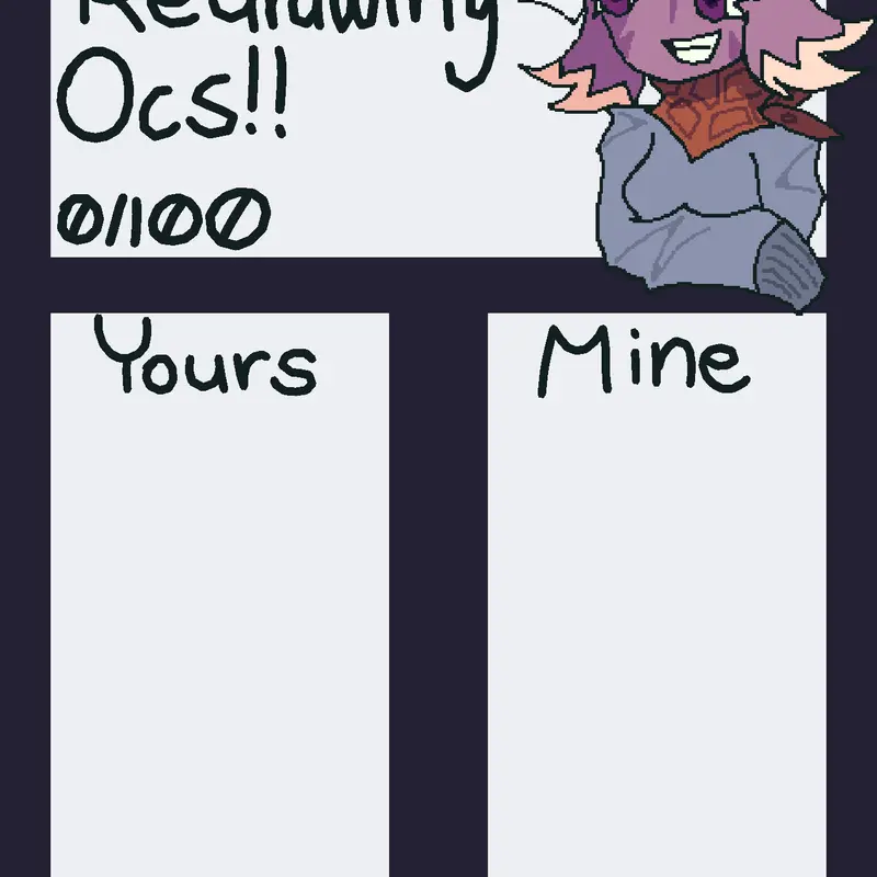 Redrawing Ocs! | 0/100 by @Saccharine_AquaSeaShell