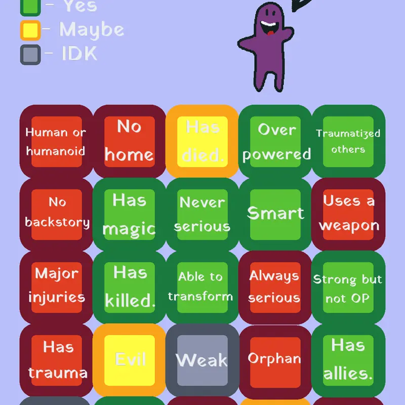 Oc bingo by @CHICKENnuggetLOVER99