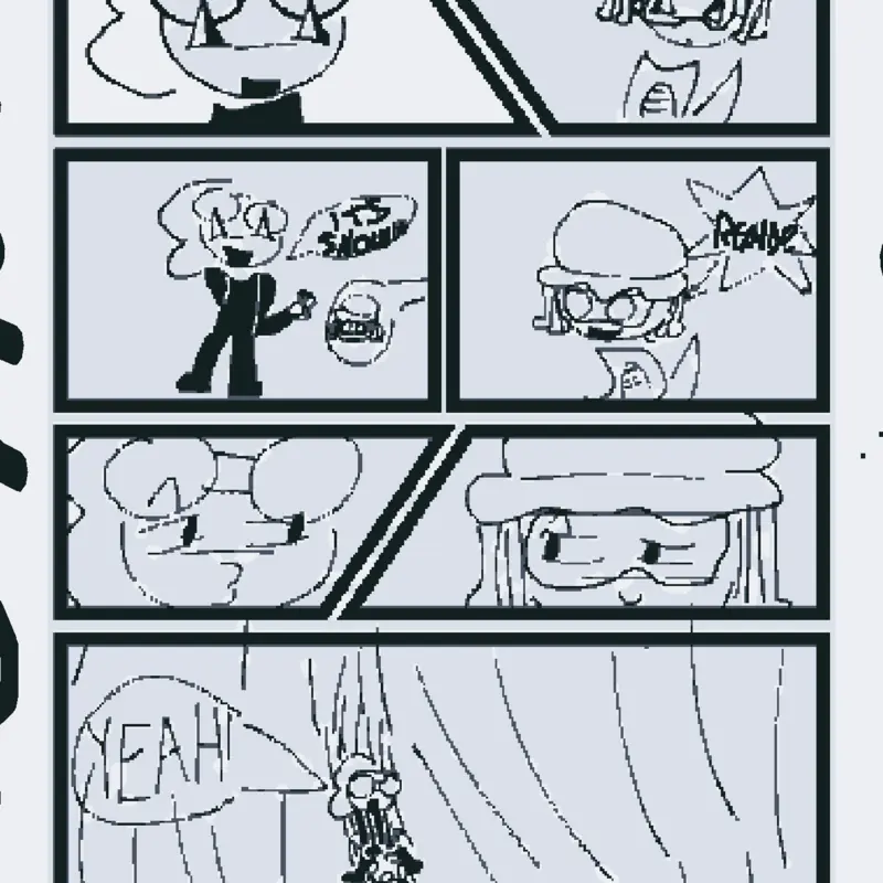 Short comic of everret and myrtle by @MyrtleTheTurtle