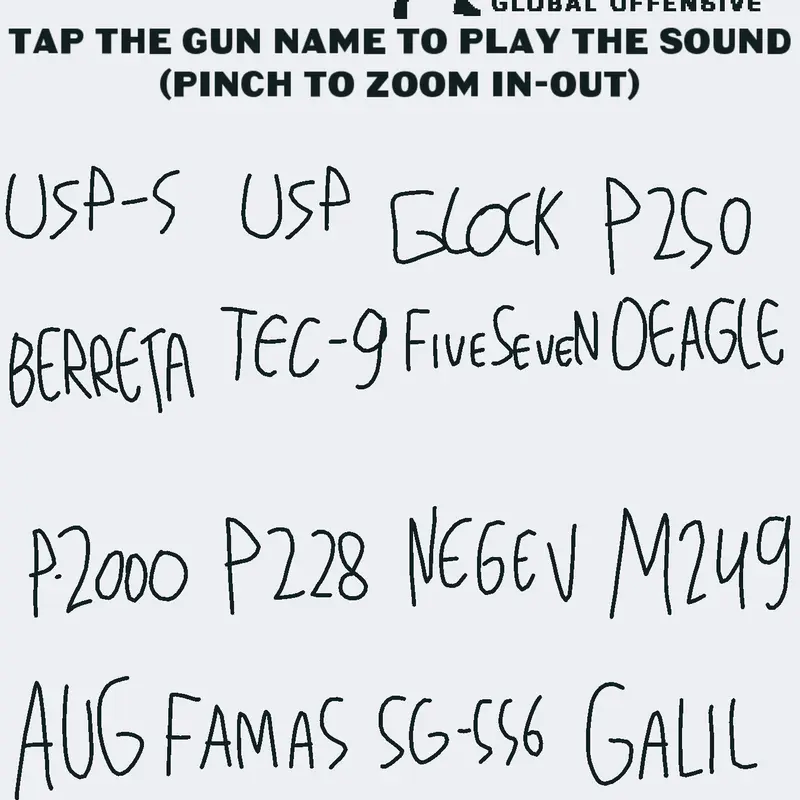 Csgo css cs1.6 weapons soundboard by @TahuDecksStudio