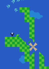 The hard grassy golf