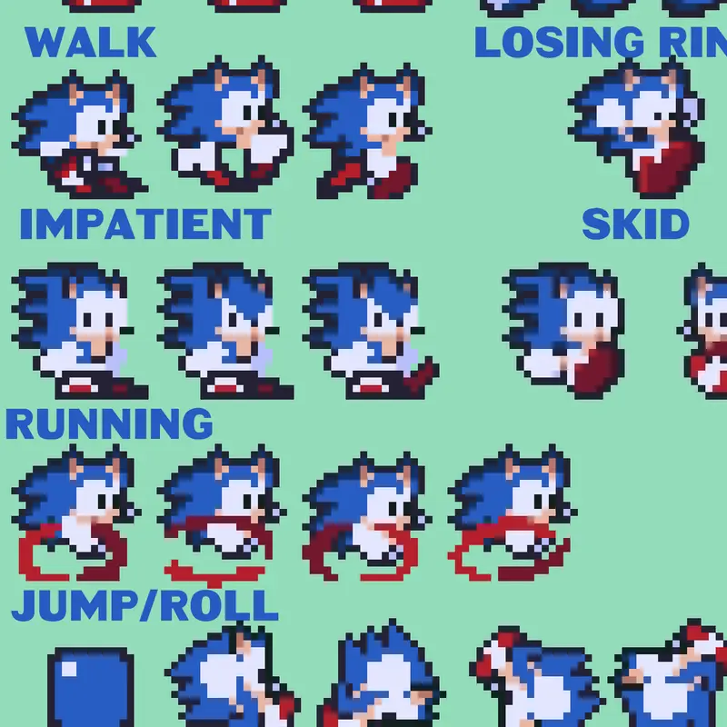 Sonic sprite's by @Sonicduhdeckmaker-a