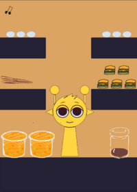 Simon eating