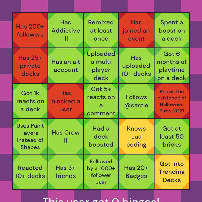 Random Bingo by @L4v3nder