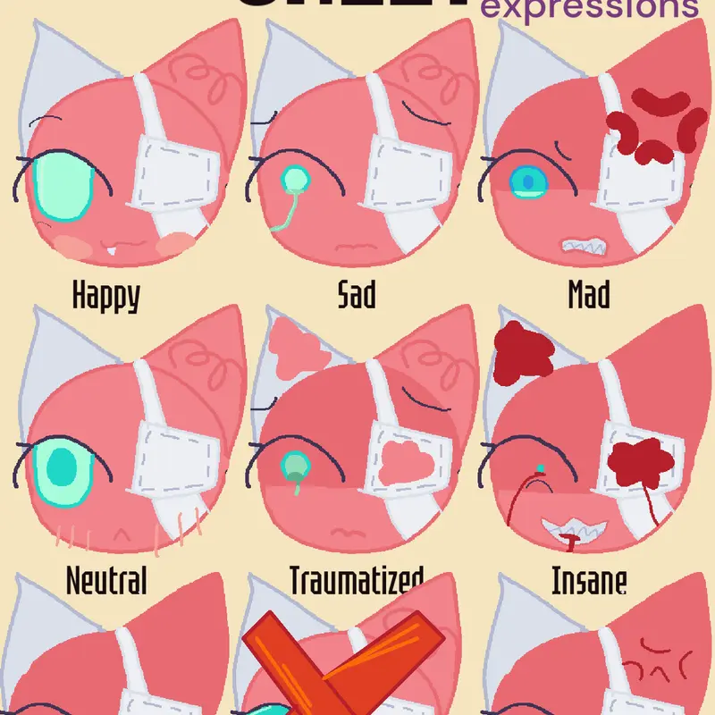 Jenny expression sheet by @gamergirl_RibbitTadc123