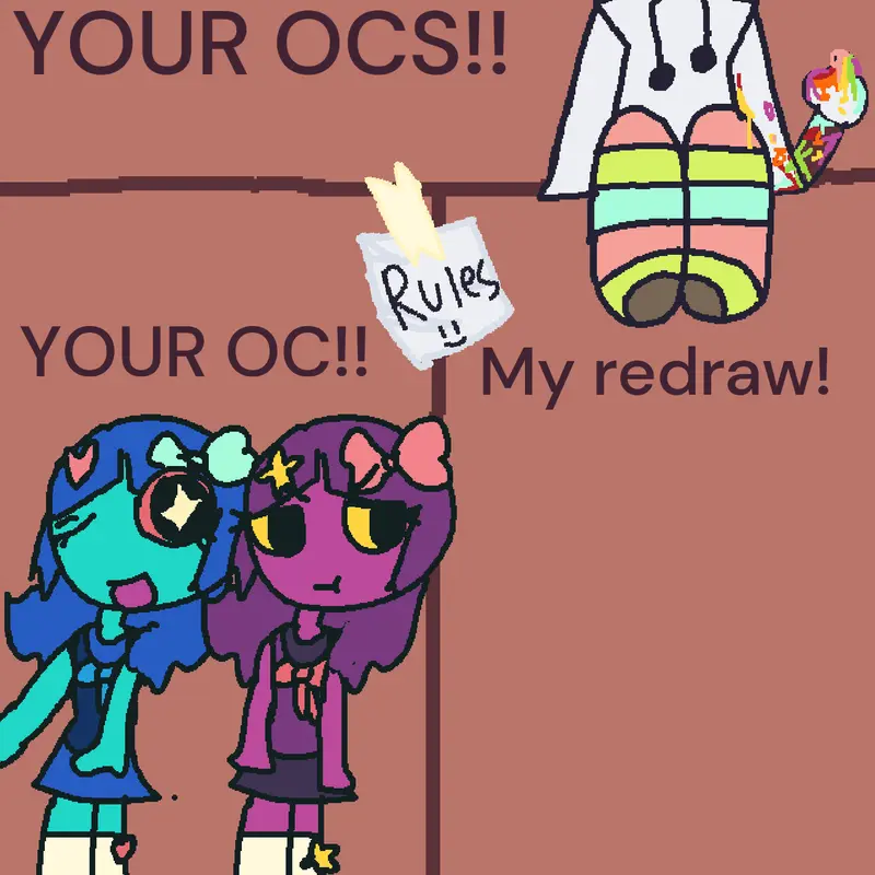 redrawing ocs by @chocolatebonbon