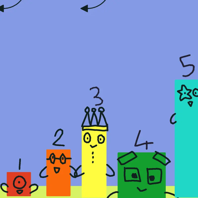 Numberblocks with more numbers by @w3ndif3r