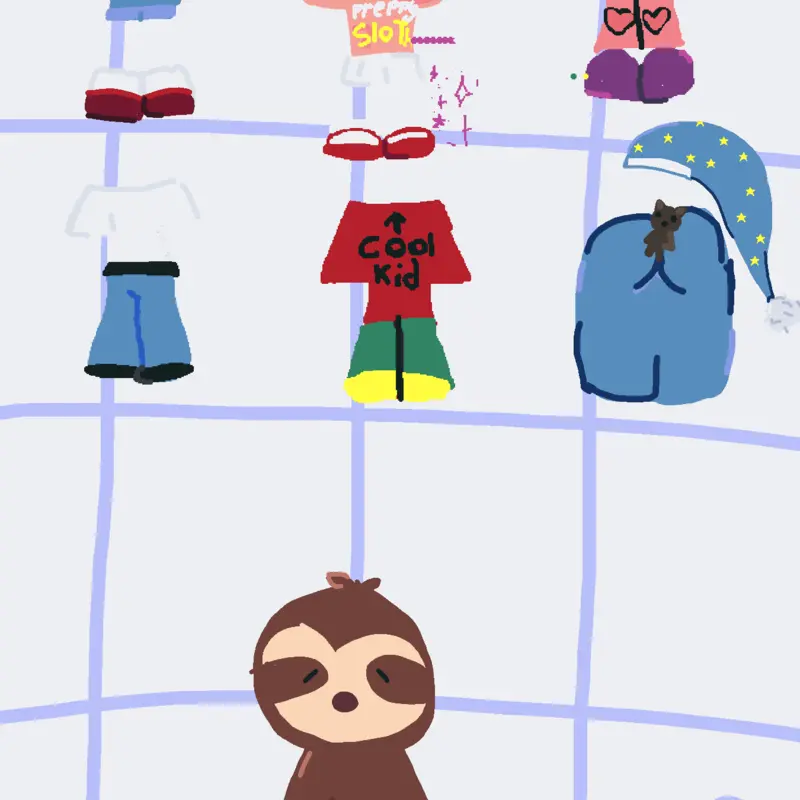 Sloth dress up by @mixbear