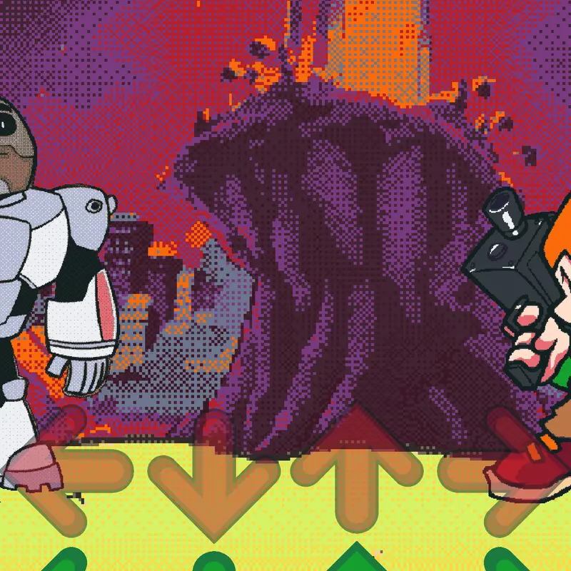 fnf vs cyborg by @retro_does_CastleOfc13