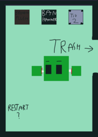 Green cube ragdoll