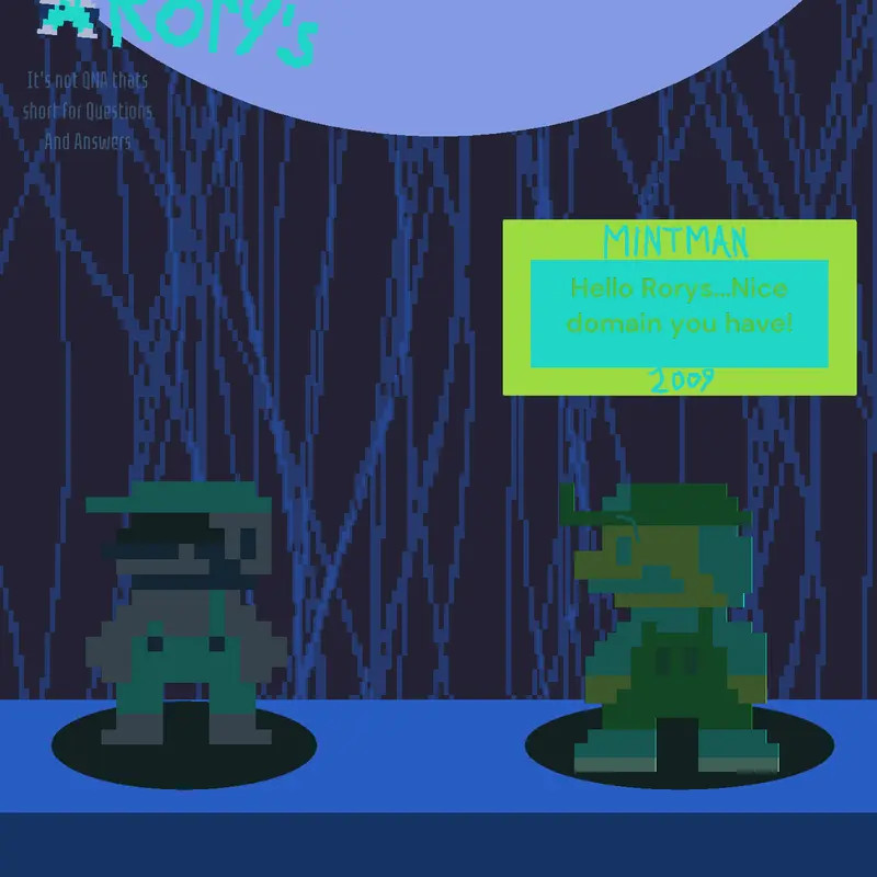 Mintman2009 in Rorys domain (QNA thingy) by @Crytigi-gaming