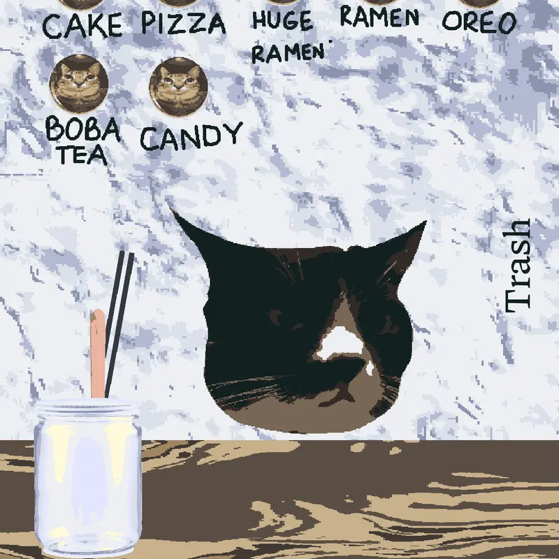 Mukbang Cat by @Bergirl