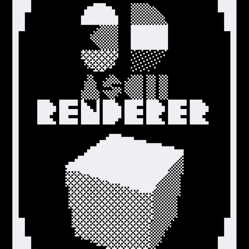 Ascii Monochrome 3D Renderer by @keyoneuro