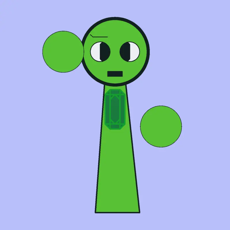 Sprunki OC Name:Emerald by @Hackergreen2026