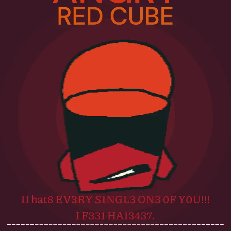 red cube is mad about his friends by @Chaos_gaming