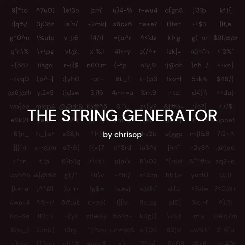 String Generator by @chrisop