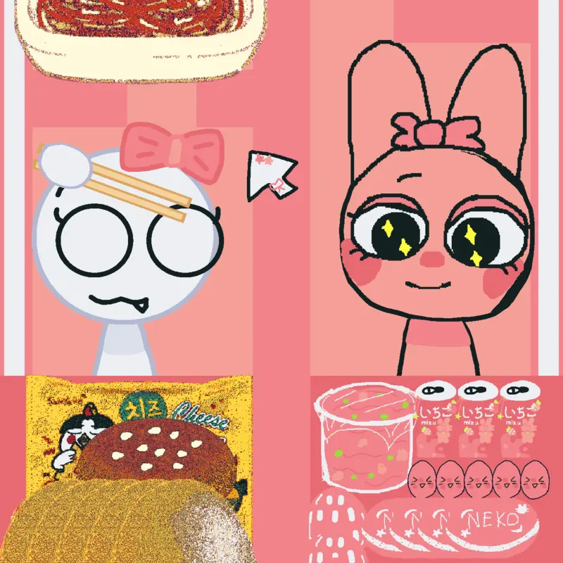 Oc and Pinki Mukbang by @Marissa_582067