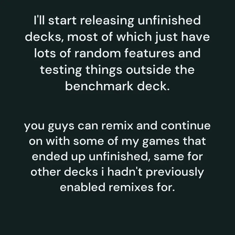 I'll start releasing unfinished decks. by @Aladdinno