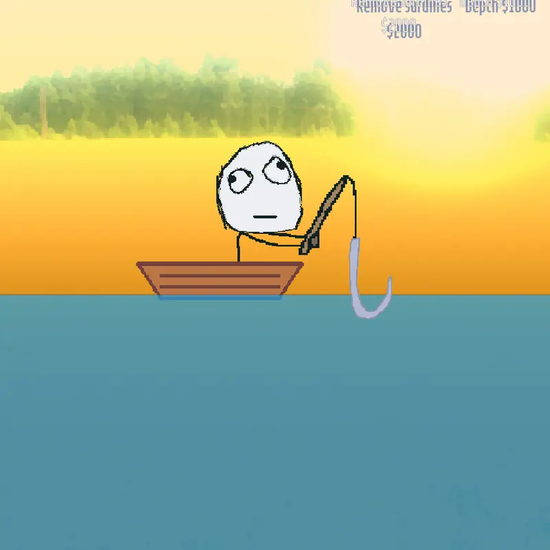 Derp goes fishing by @sponge_eater