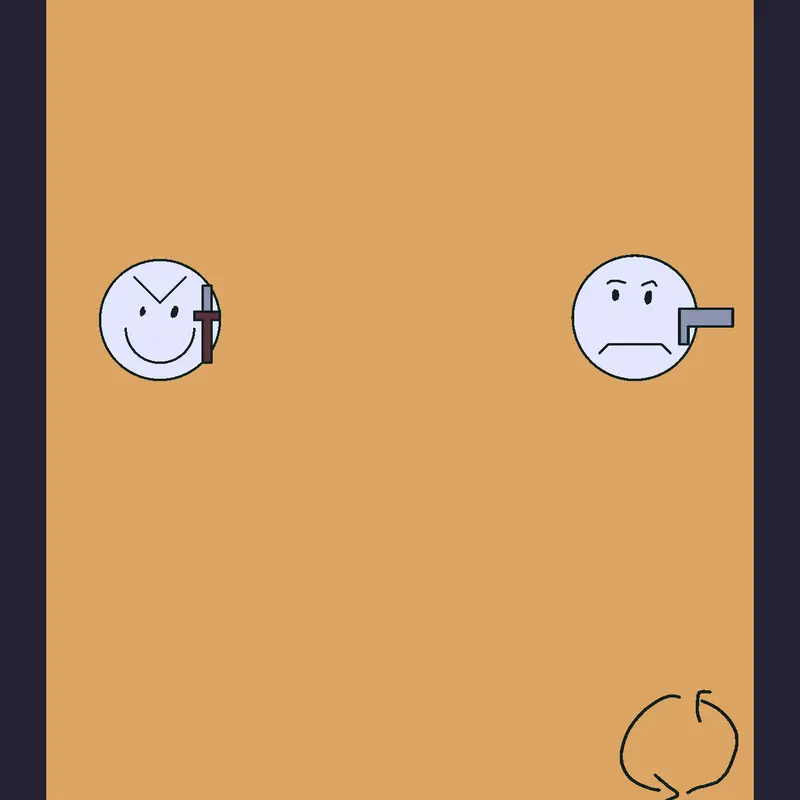 "Funny knife guy vs gunslinger guy" by @Uhhidkwhatsaname