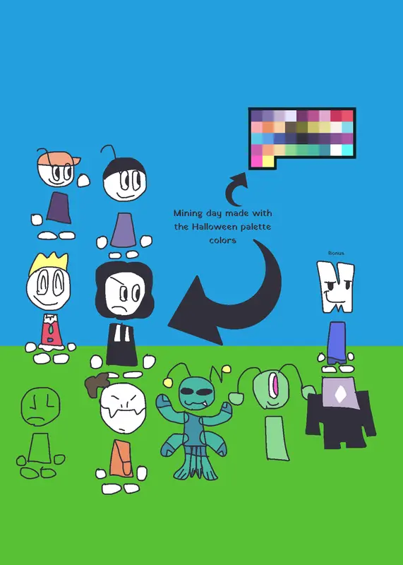 Md characters using Halloween palette by @MiningDay_Incorporated