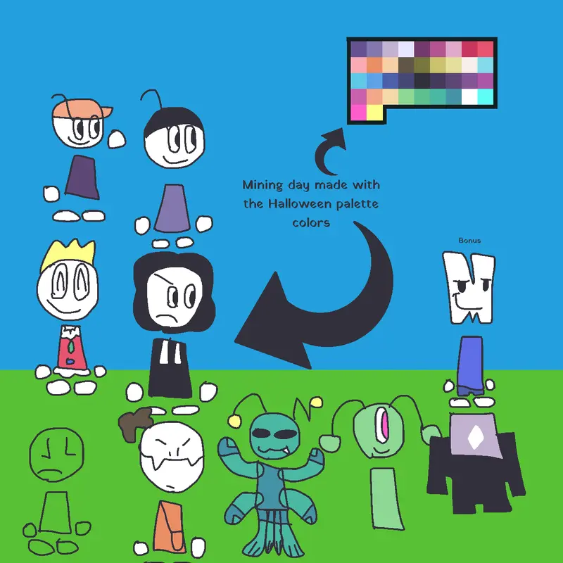 Md characters using Halloween palette by @MiningDay_Incorporated