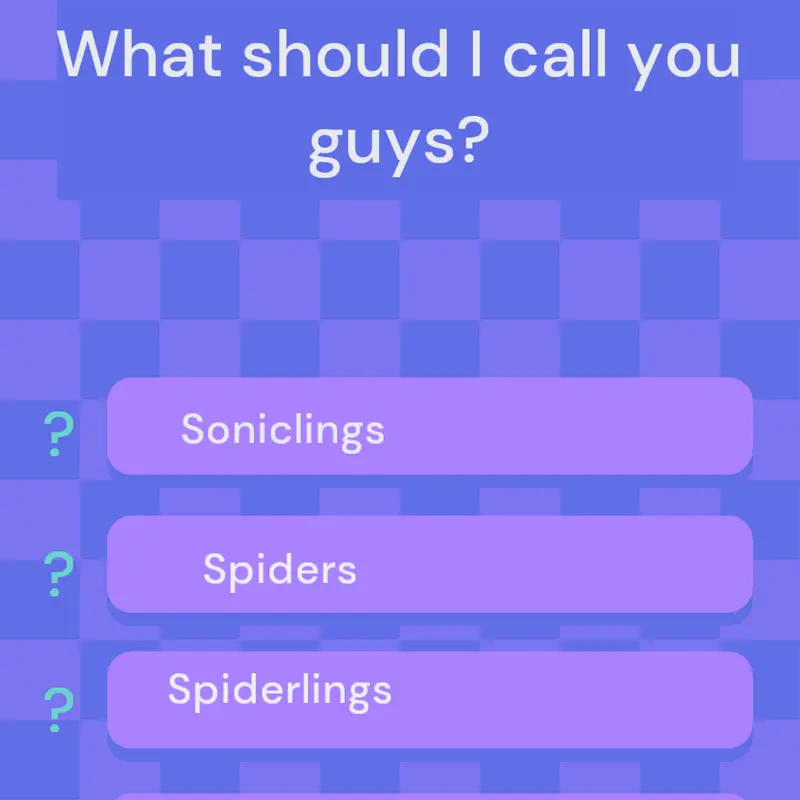 Another question by @SpiderSonic16