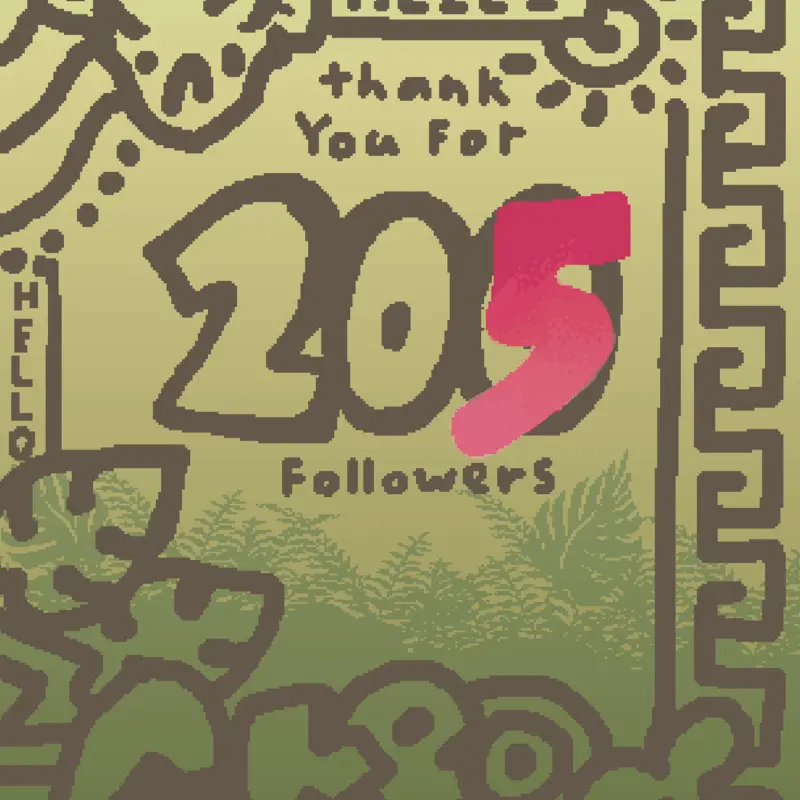 205 followers! by @greentri