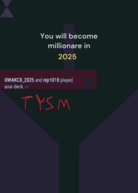 Random deck that will determine the year you...