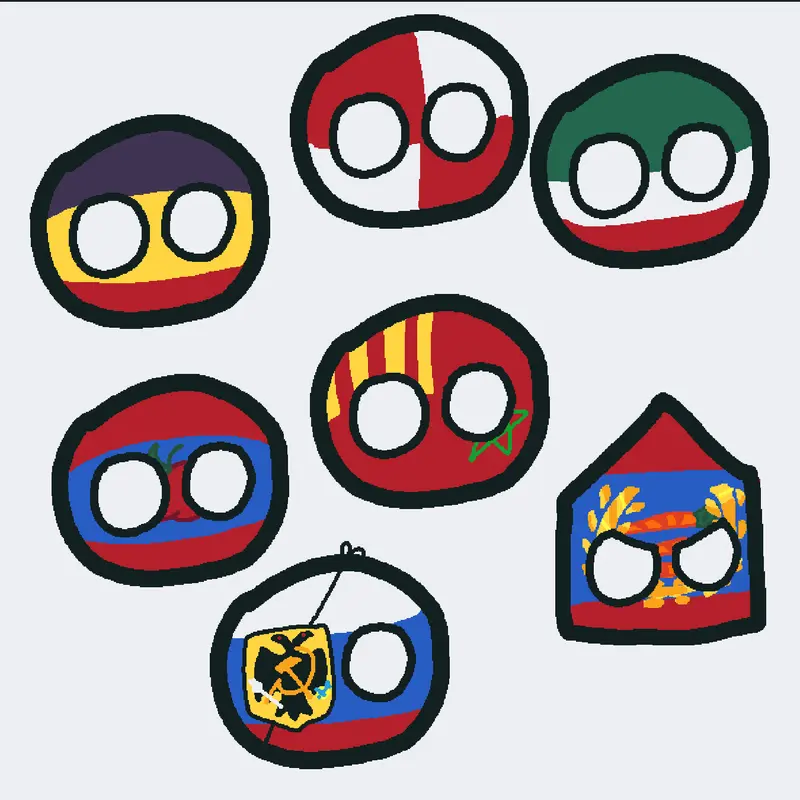 My countryball oc's by @The_Spanish_Morocco