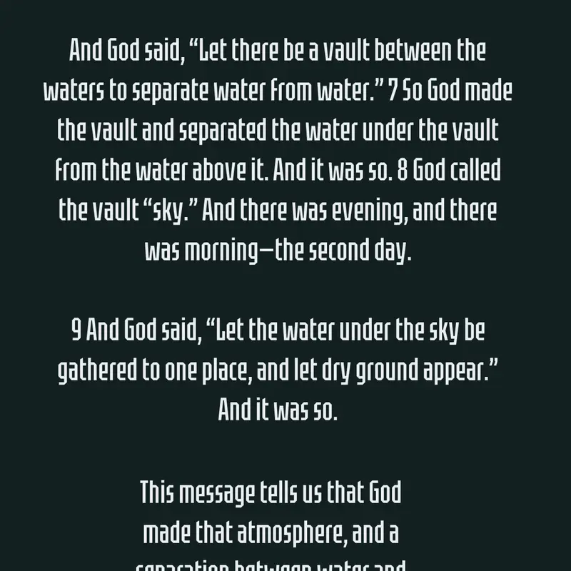 Genesis 1 continuation 6 - 9 by @slimeh