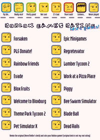 Roblox Games Rating - "More Games" Edition 🤑