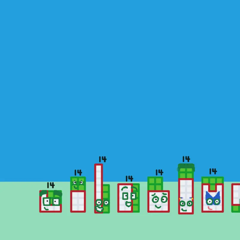 Every numberblock 14! by @Benjamimbirdsworld