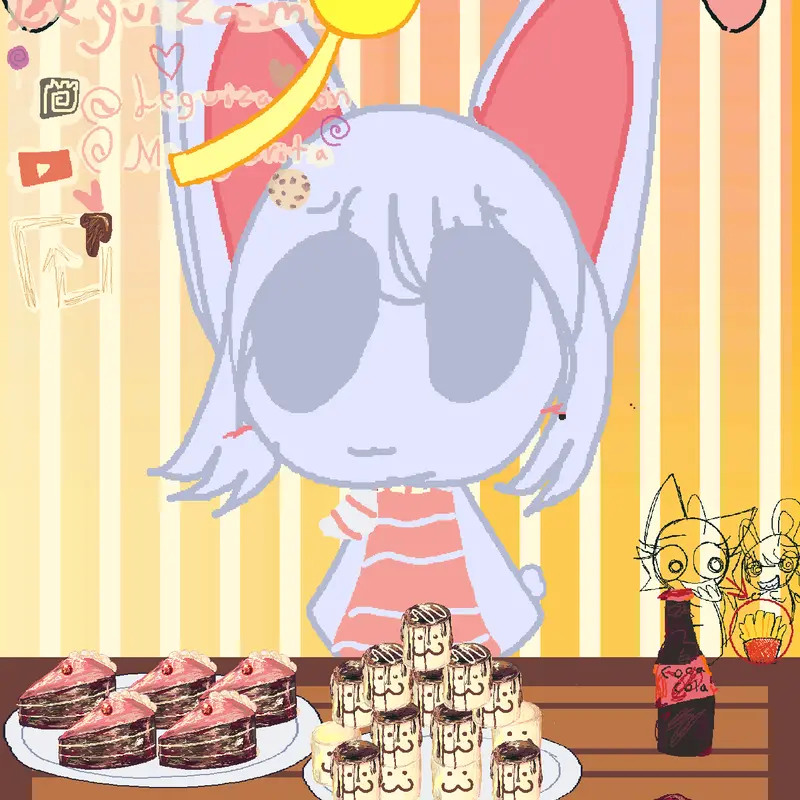 Bunie and cat by @Bunie_miui