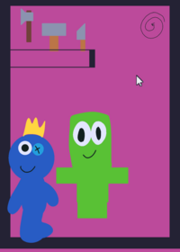 Rainbow Friends in Blue and Green