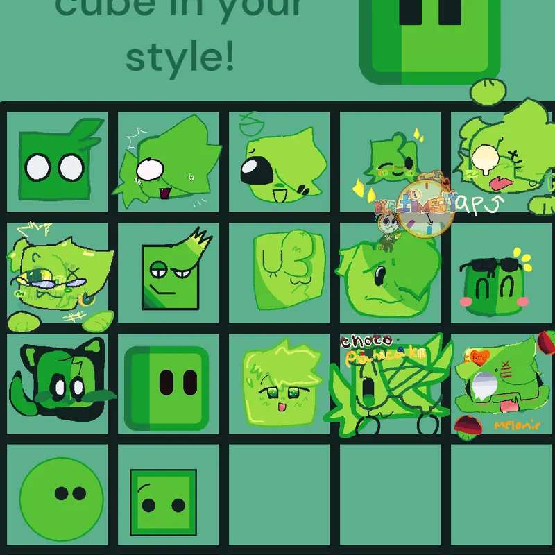 Draw a green cube remixing by @Carbot