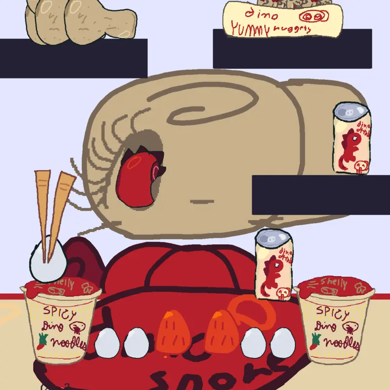 Shelly mukbang by @dino_snore_shelly2026