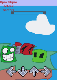 (Fixed!) fnf animaniac but green cube