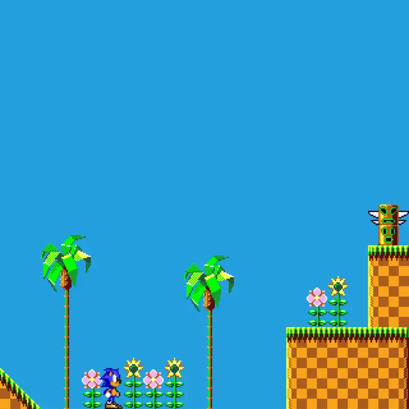 Sonic 1 SMS Tileset Test by @Scottbot