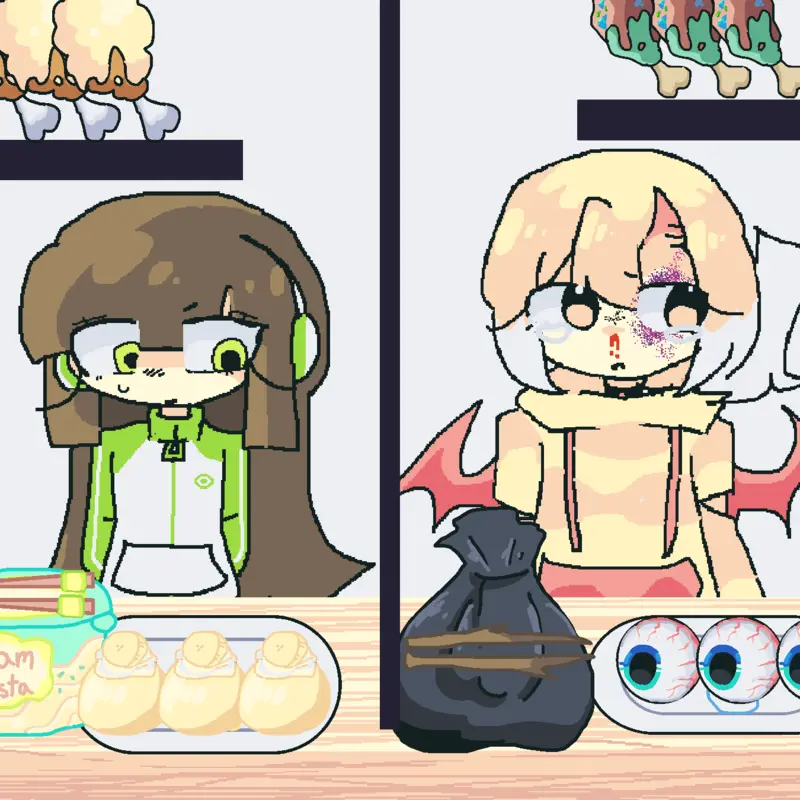 Mukbang but uno reverse>:D by @lil_bananaXP