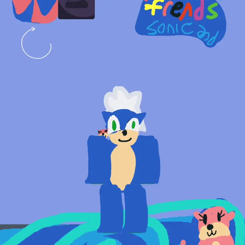 Sonic before he turned exe by @sonic4573384