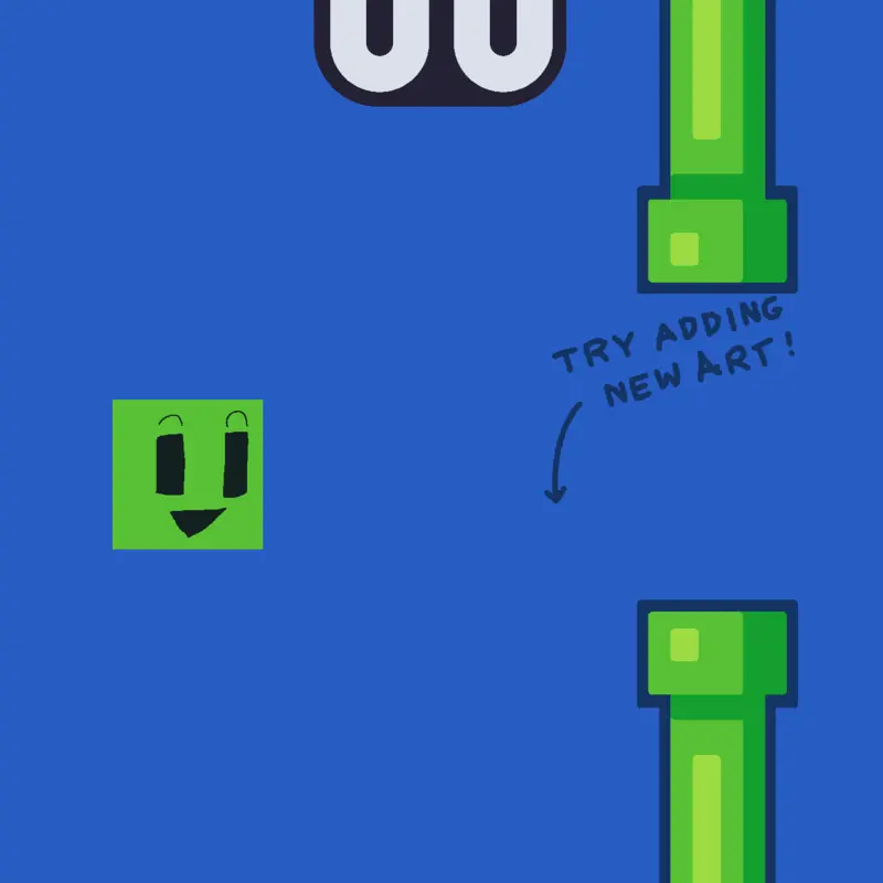 Flappy green cube by @rakanalotaibi222