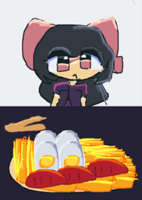 eating noodles " Credits in deck source "