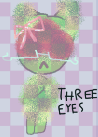Three eyes say hai