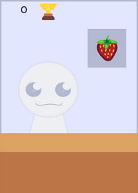 Eats strawberry!