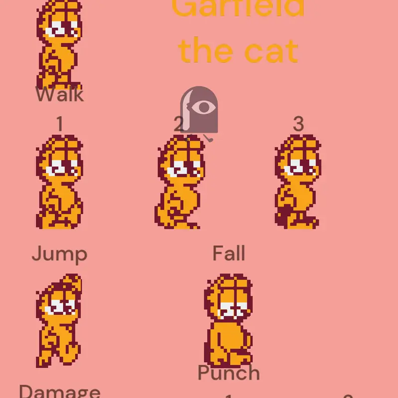 Random Garfield sprites by @misagamecat2026_2