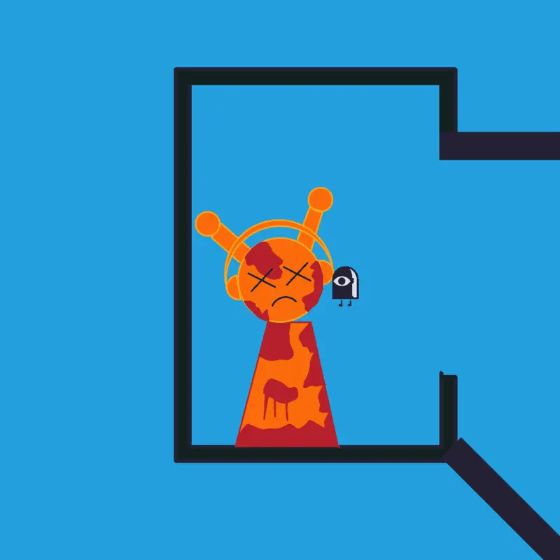 An invisible character pushed him of by @Maxilinus